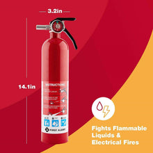 Dimensions; Fights Flammable Liquids and Electrical Fires