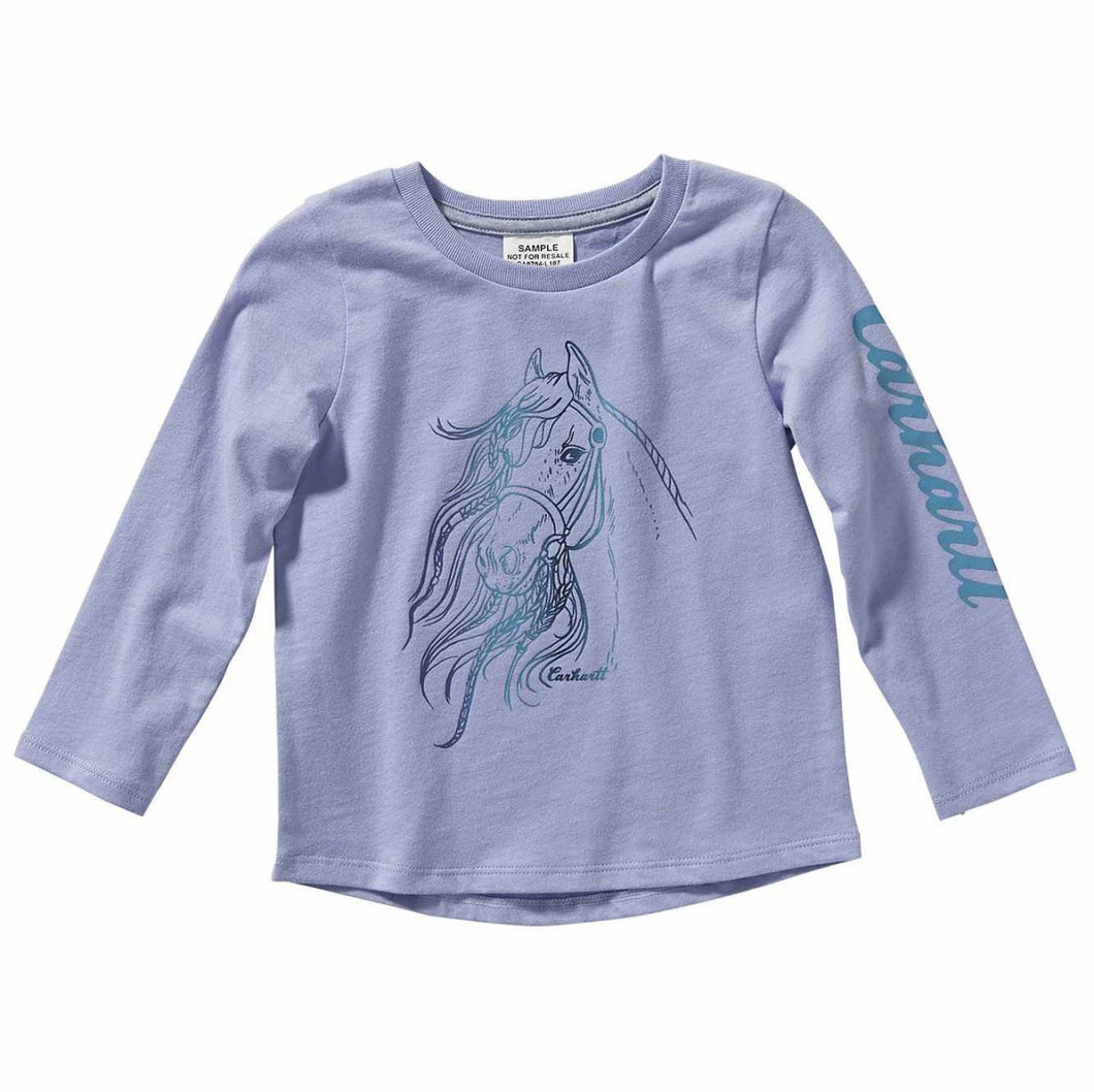 Girl's Horse Long Sleeve Tee Shirt CA9777-L187-Sizes from Toddler to Preteen