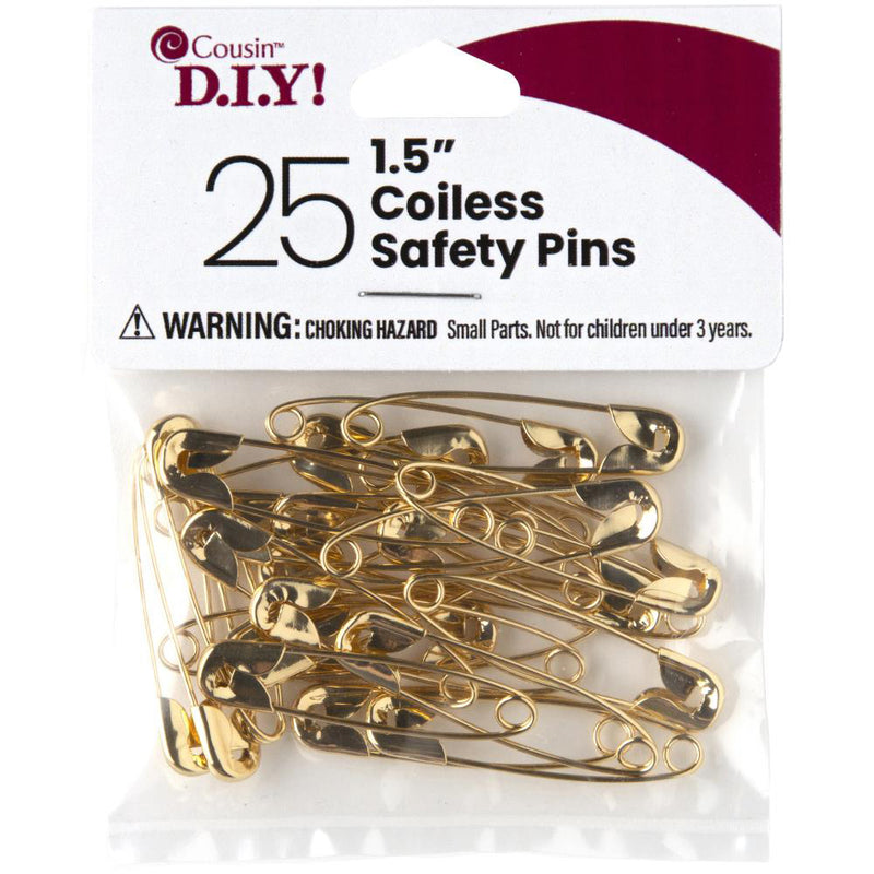 Gold Safety Pins 1.5-inch 25-Count 40000861
