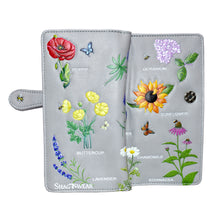 Gray wild flowers wallet