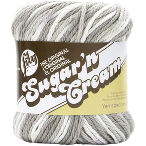 Gray and white yarn