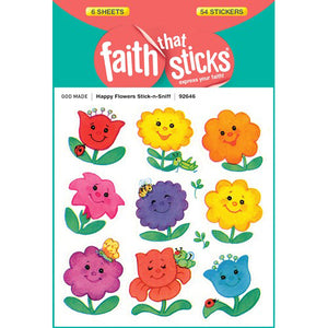 Happy Flowers Stick and Sniff stickers