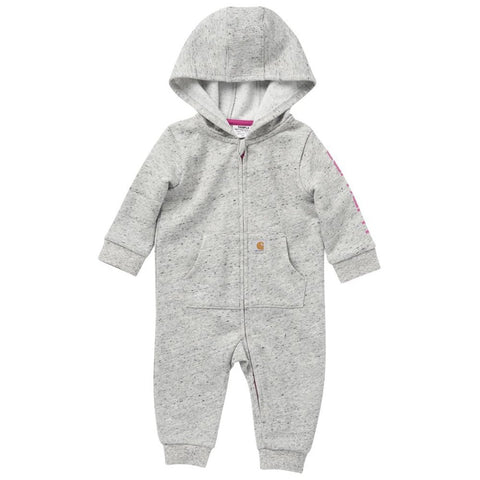 Infant Girl's Fleece Front Zip Hooded Coverall CM9710
