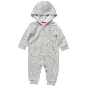 Infant Girl's Fleece Front Zip Hooded Coverall CM9710
