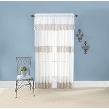 Ivory lace edged curtains