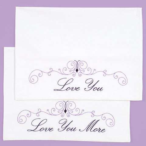 Love You More Perle Edge Pillowcases