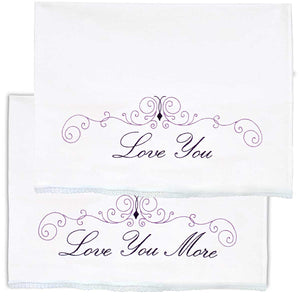 Love You, Love You More Lace Edge Pillowcases