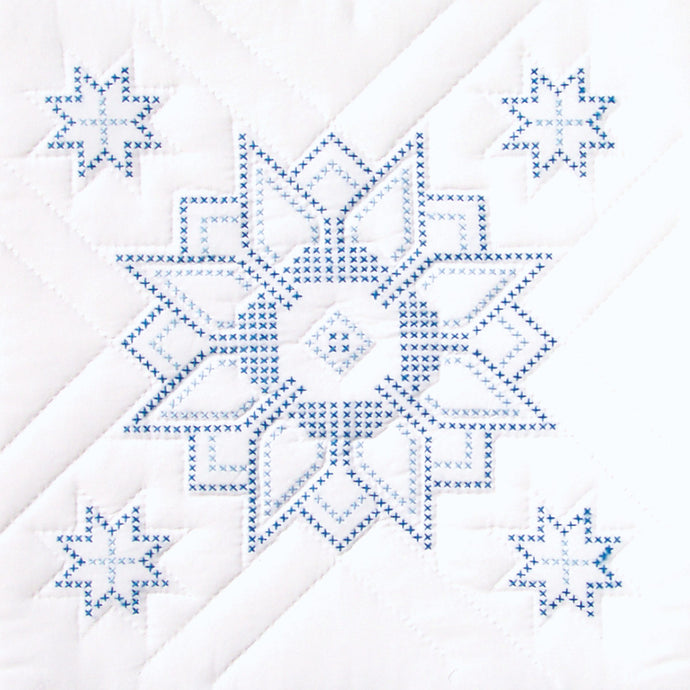Cross Stitch Stars 18-Inch Quilt Block
