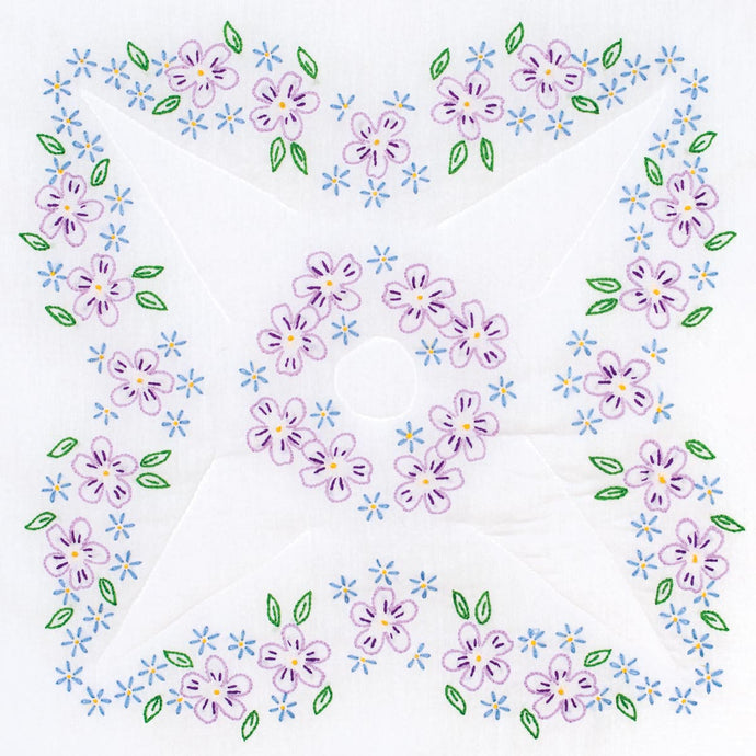 Lavender Flowers 18-Inch Quilt Block