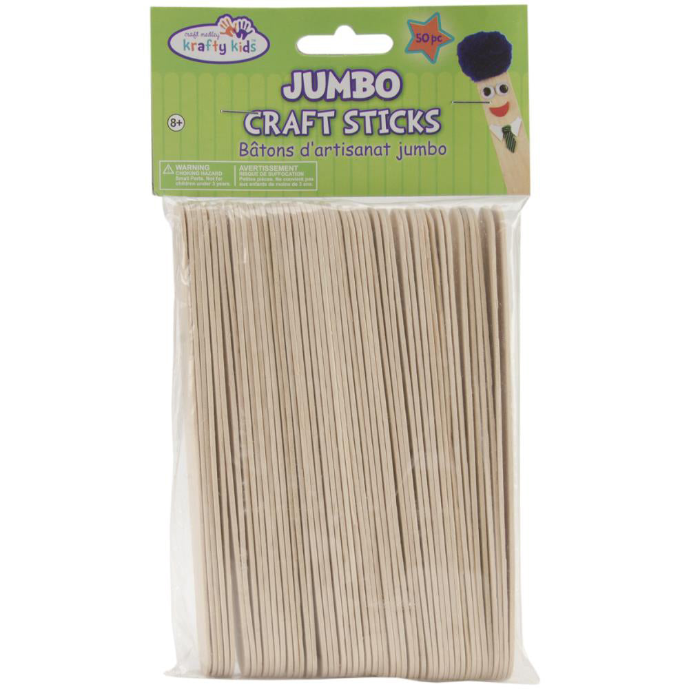 Jumbo Craft Sticks Bulk 200 Count Wooden, Wavy, 8-inch Large Popsicle Sticks