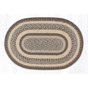 Khaki brown braided rug