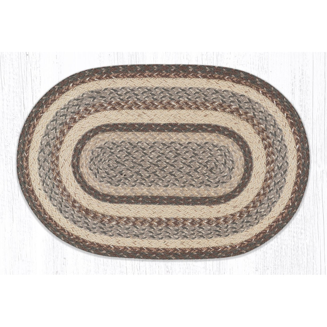 Khaki brown braided rug