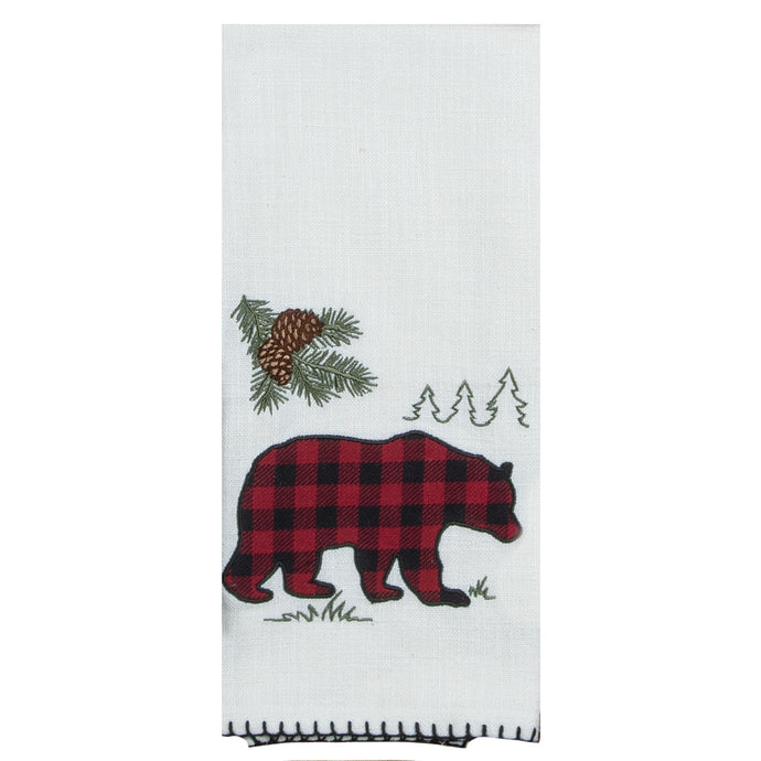 Bear applique kitchen towel