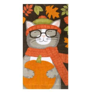 Kitty Fall Day Kitchen Towel 13898