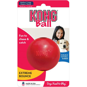Red rubber ball for dogs