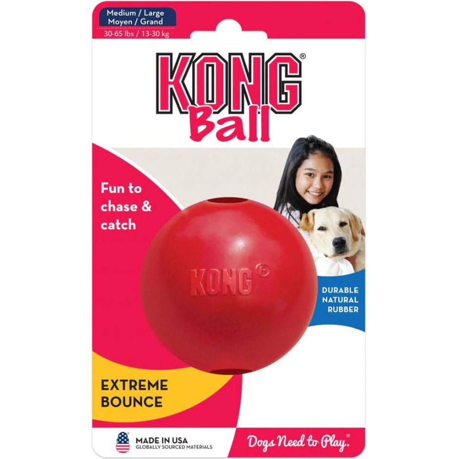 Red rubber ball for dogs