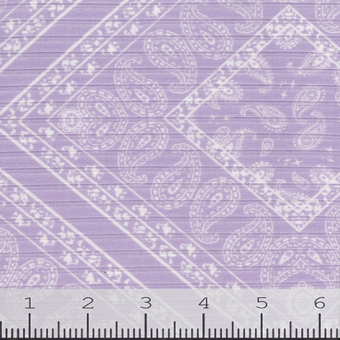 Paisley Yummy Rib Knit Fabric lavender