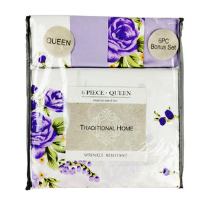 Lavender Floral Microfiber Sheet Set