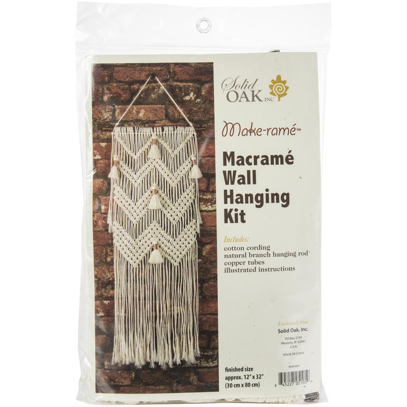 Solid Oak: Macramé Wall Hanging Kit - Rainbow Stripe Wall Hanging