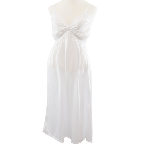 White nylon maternity slip