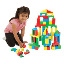 Girl playing with blocks.