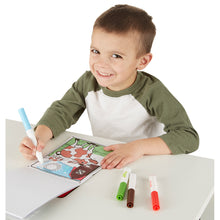 boy with magicolor pad and markers