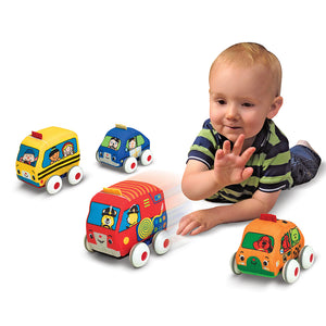 Baby playing with cars