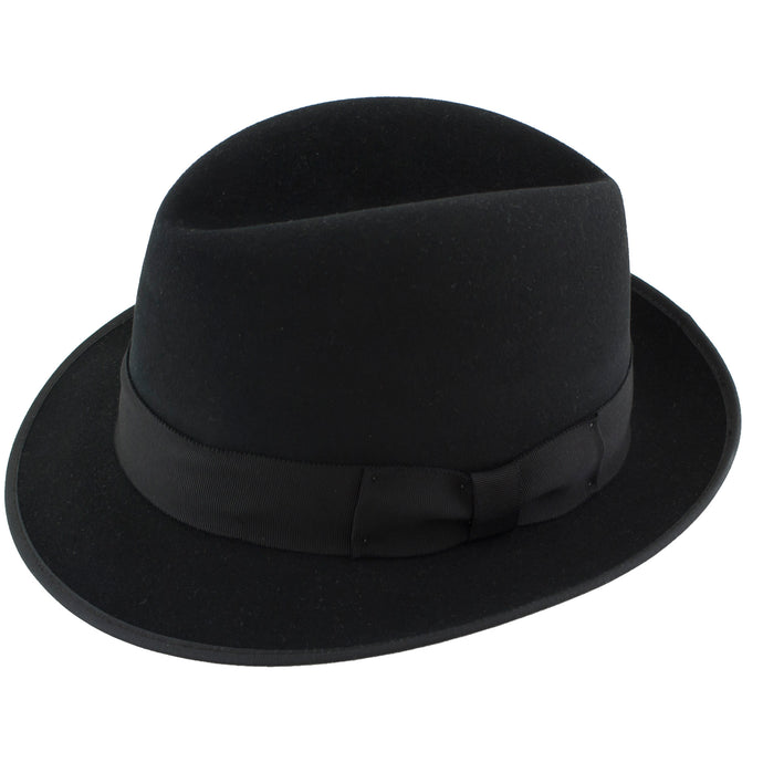 Black dynafelt fedora hat