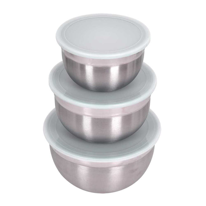 Metal mixing bowls with lids