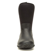 Women's Muckster II Mid boot in Black with Rose Print inside front view