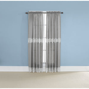 Gray curtain panels