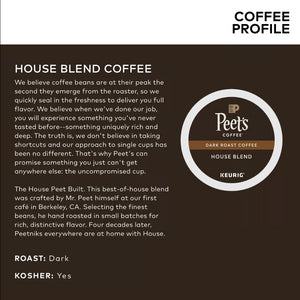 Peet's Dark Roast House Blend Coffee Keurig Pods 5000330265