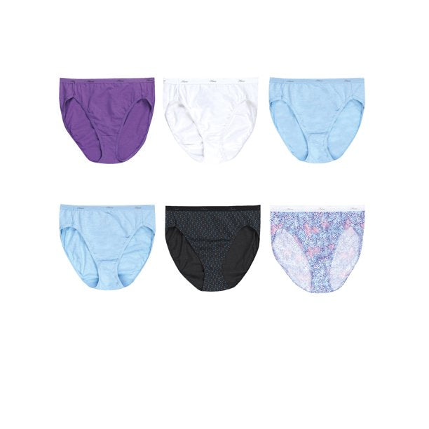  Fruit of the Loom Fit for Me Womens Plus Heather Assorted  Cotton Hi-Cut Underwear, 6 Pack, 9 : Clothing, Shoes & Jewelry