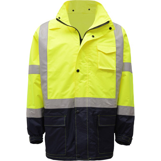 American Grit Yellow Class 3 Reflective Safety Rain Jacket