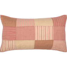 King-sized red patchwork pillow sham