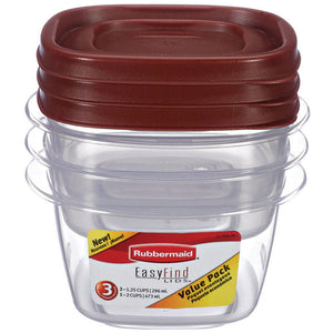 Rubbermaid Easy Find Vented Lid Food Storage Containers, 6