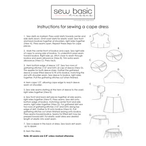 Instructions to sew a cape dress