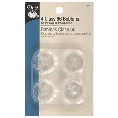 Clear plastic bobbins