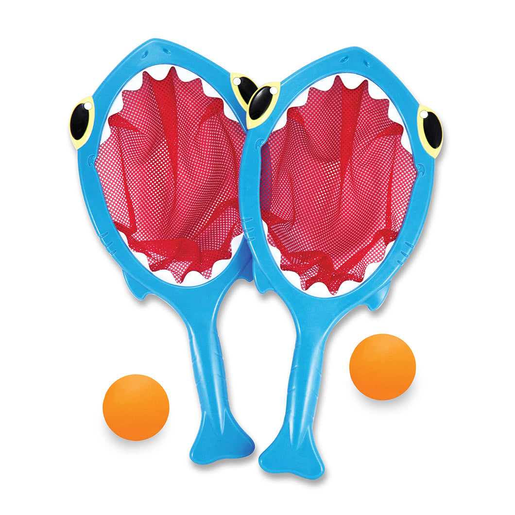 Shark toss and catch pool toy