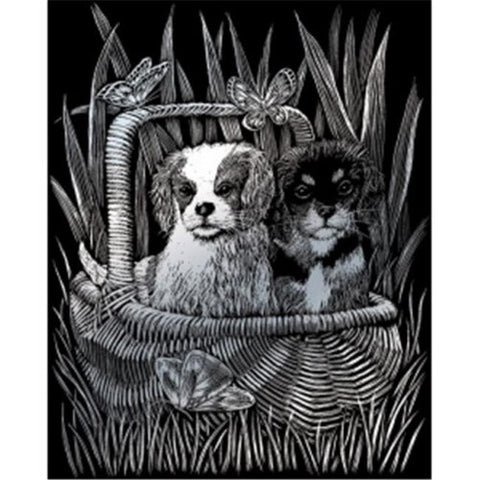 Spaniels Silver Engraving Set