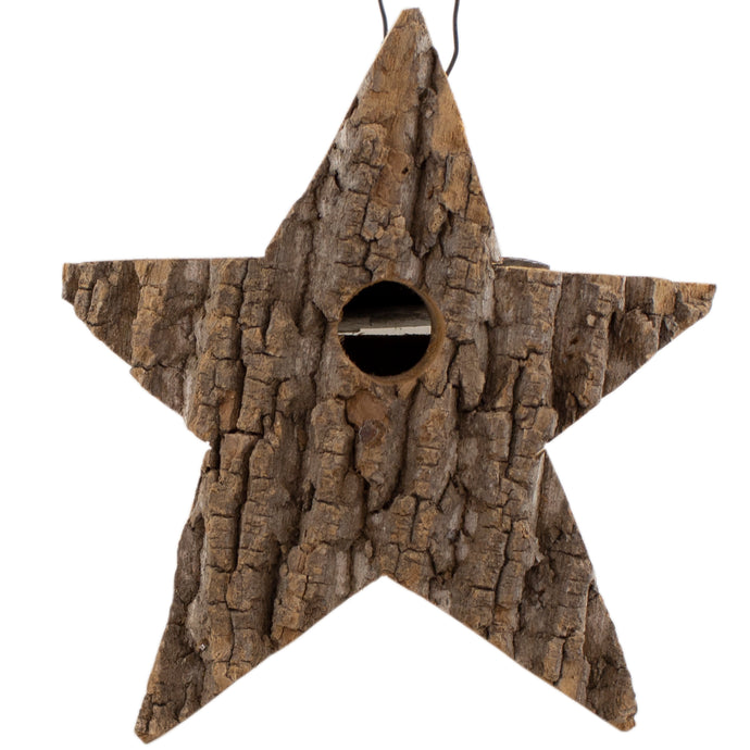 Mini bark star bird house