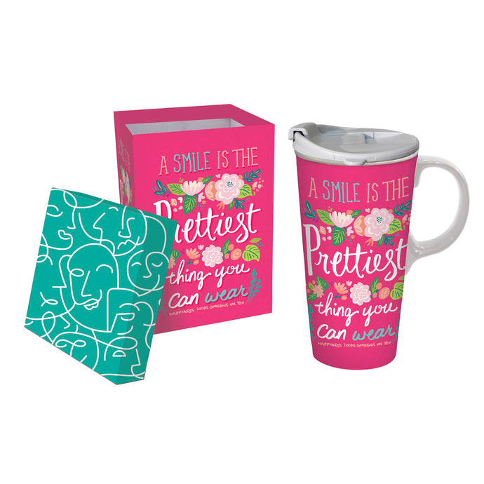 Pink travel mug with box