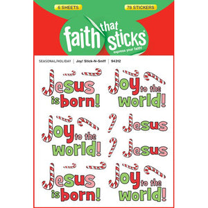 Christmas Glitter EVA Candy Cane Stickers 24 Stickers