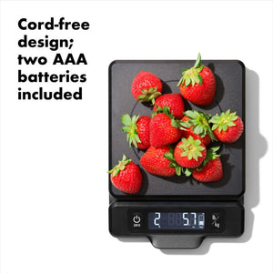 Strawberries on food scale