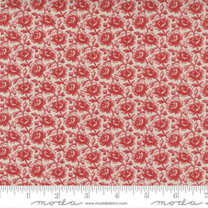 Cream & red floral fabric