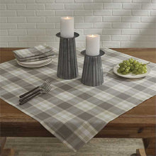 Gray plaid table accent