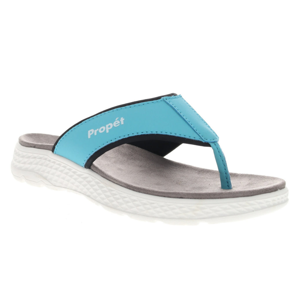 Propet Women's TravelActiv FT flip flop sandal in teal