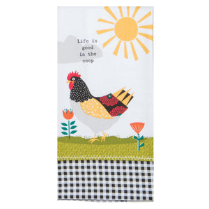 Personalized Country Rooster Kitchen Towel and Pot Holder Gift Set