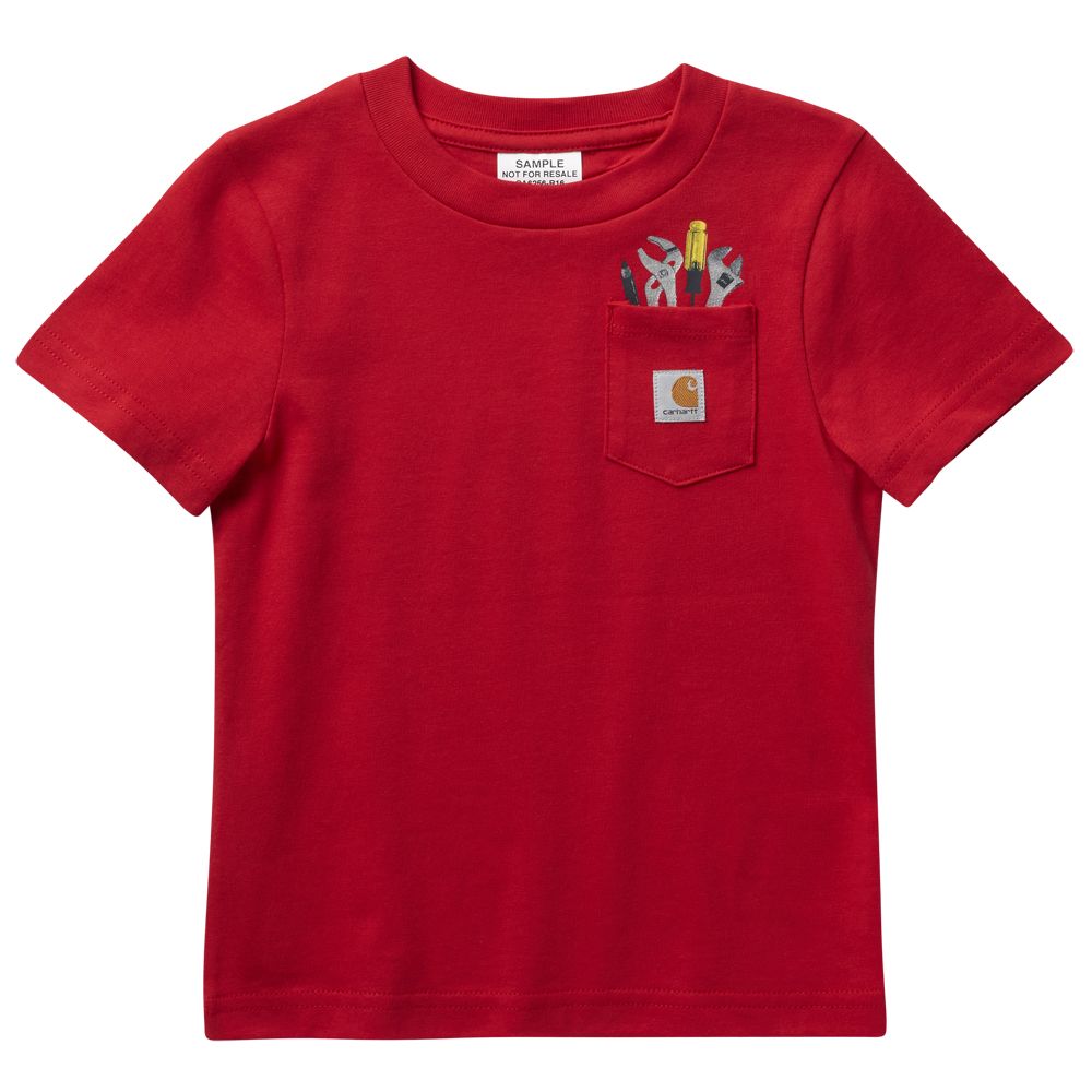 Toddler Boy's Short Sleeve Pocket Tool Tee-Shirt CA6256