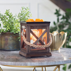 Wooden lantern warmer with candle melts